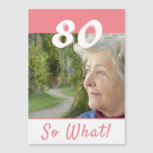 Cartão de Ímã de Aniversário de 80 anos Inspirador (Frente)