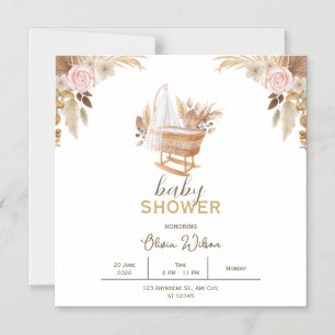 Cartão de Ímã de Chuveiro de Bebê com Aquarela Flo