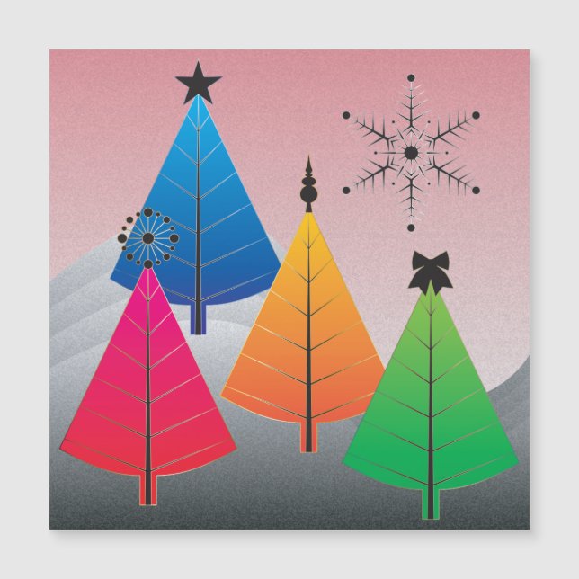 Cartão de Imagem das Árvores de Natal (Frente)