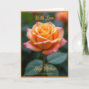 Cartão de Imagem do Dia das Mães Rosa Dourada