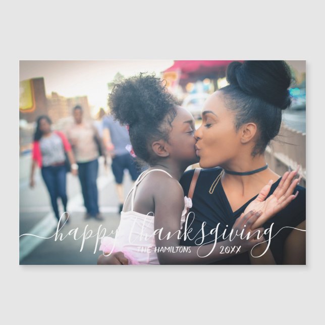 Cartão de Imagem Personalizada de Ação de Graças F (Frente)