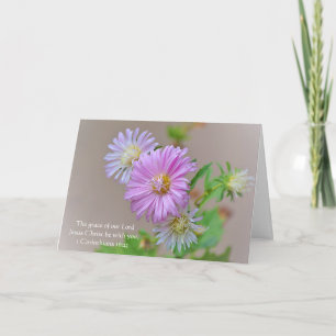 Cartão de Incentivo à Flor de Aster de Fé