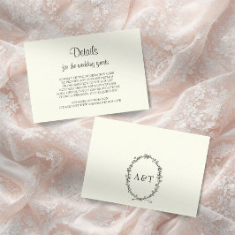 Cartão de inclusão de casamento com grinalda rústi