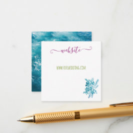 Cartão de Inclusão Floral Azul Oceano para Casamen