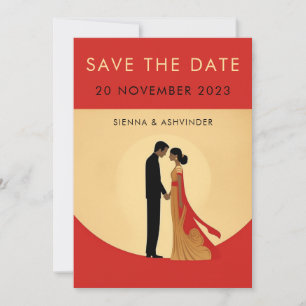 Cartão de Indian Wedding Save The Date