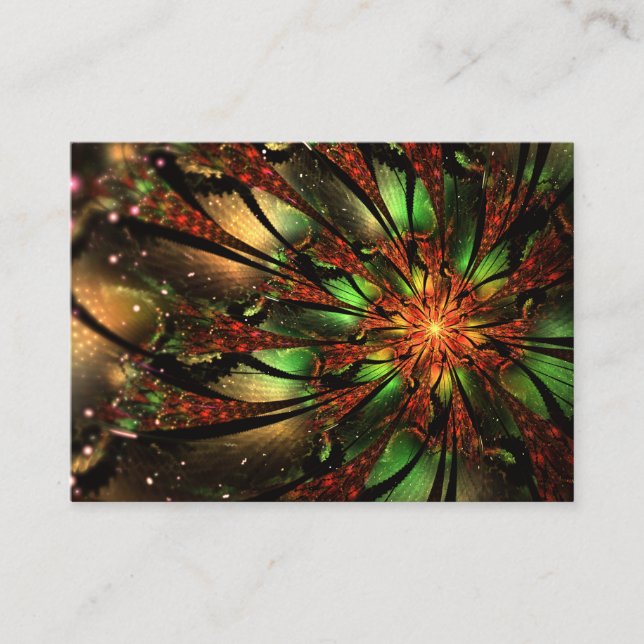 Cartão De Indicação Abstract fractal flower design.   (Frente)