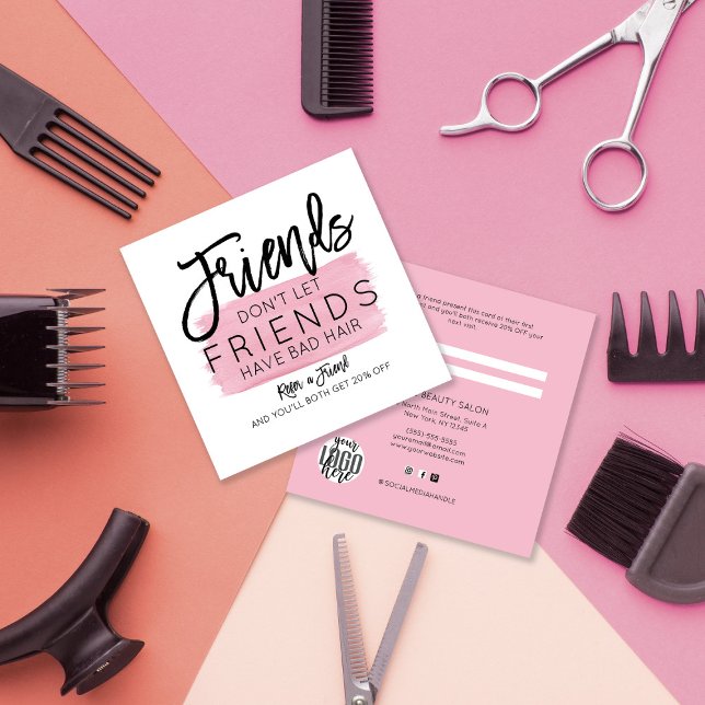 Cartão De Indicação Amigos não deixam amigos terem salão de cabelo rui (Criador carregado)