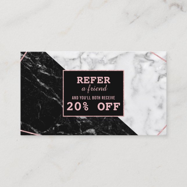 Cartão De Indicação Argumento Dourado Makeup Artista Marble Branco Pre (Frente)