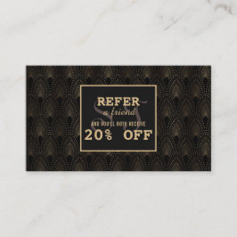 Cartão De Indicação Arte Dourada Vintage Arte Deco Monograma Makeup Ar