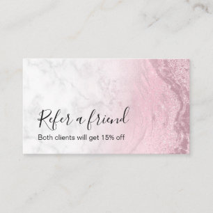 Cartão De Indicação Artista de maquilhagem de mármore rosa-rosa-modern