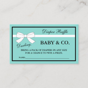 Cartão De Indicação BABY Shower Tiara Party Diaper Raffle Cards