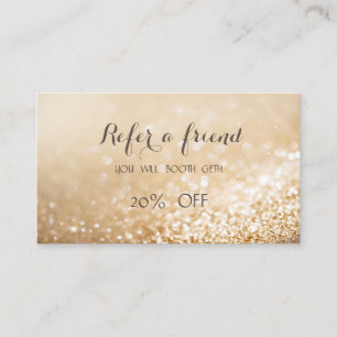Cartão de Indicação Bokeh Glittery Elegante e Sofi