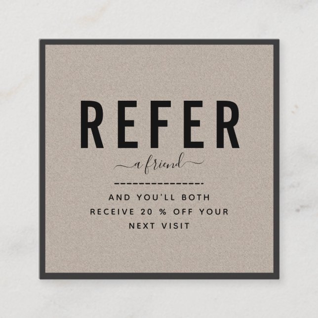 Cartão De Indicação Borda da moldura de papel do Kraft em negrito adic (Frente)