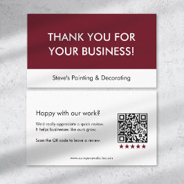 Cartão De Indicação Business Review Thank You QR Code