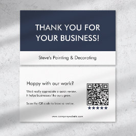 Cartão De Indicação Business Review Thank You QR Code Modern Simple