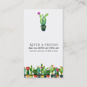 Cartão De Indicação Cactus Floral Southwestern Refere um amigo
