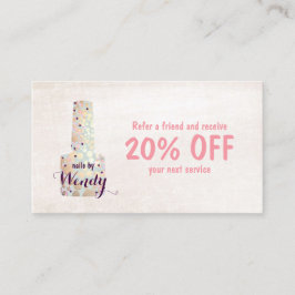 Cartão De Indicação Círculos Dourados Nail Salon Manicurist Reference