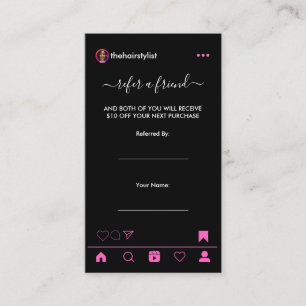 Cartão De Indicação Código QR do Instagram para Cabeleireiro