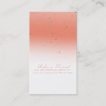 Coral Gold Modern Glam Chic Indicar um Amigo