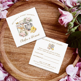 Cartão De Indicação Cozinhar de pasta misturadora Floral Consulte um a