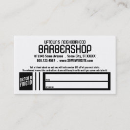 cartão de indicação de barbearia retrô