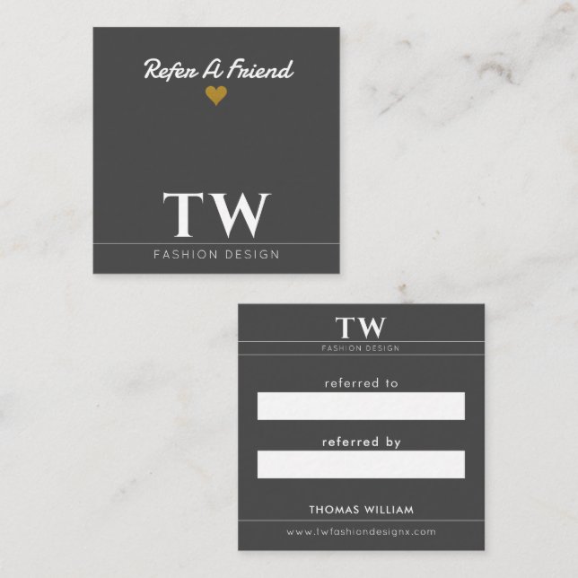 Cartão De Indicação Designer de Moda Preto (Frente/Verso)