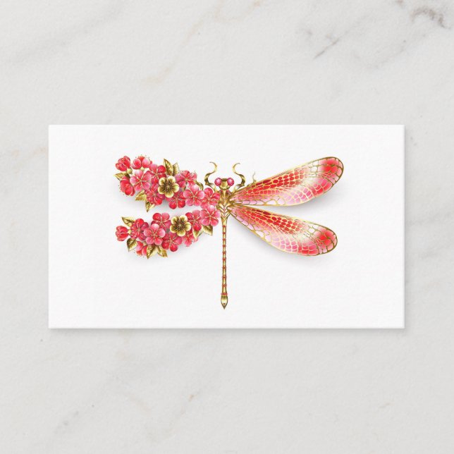 Cartão De Indicação Dragonfly com joalheria sakura (Frente)