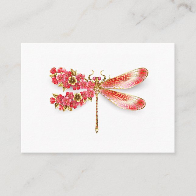 Cartão De Indicação Dragonfly com joalheria sakura (Frente)