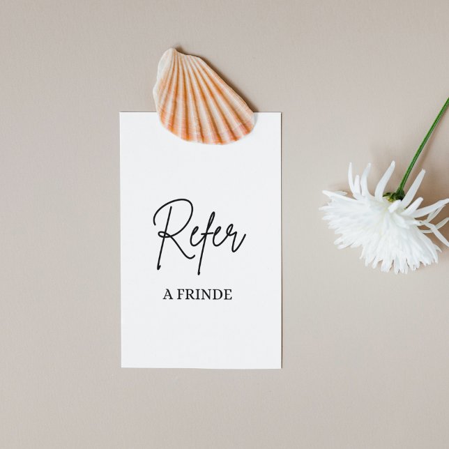 Cartão De Indicação Elagant Modern, branco e preto (Criador carregado)