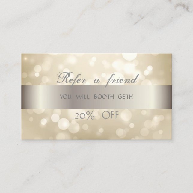 Cartão de Indicação Elegante com Efeito Bokeh e Li (Frente)