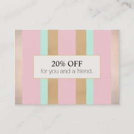 Cartão De Indicação Elegante, cor-de-rosa e Rosa, Dourada, do salão