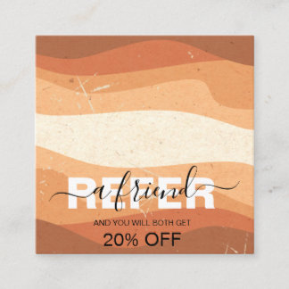 Cartão De Indicação Elegante Professional Orange Terracotta Boho Refle