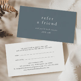 Cartão De Indicação EMELIA Dusty Mínimo de Azul Consulte um Desconto d