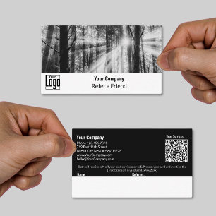 Cartão De Indicação Empresa de Imagem Personalizada Clássica em Preto
