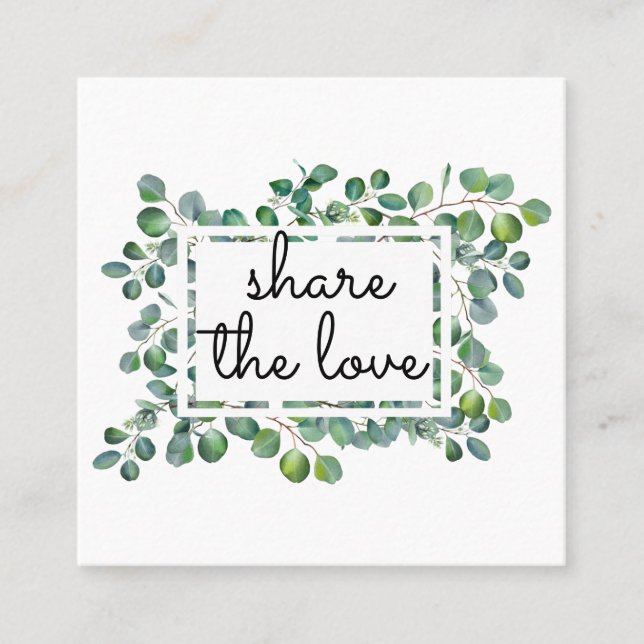 Cartão De Indicação Eucalipto moderno elegante refere um amigo (Frente)