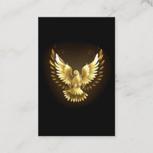 Cartão De Indicação Faux Gold Foil Peace Dove em Preto