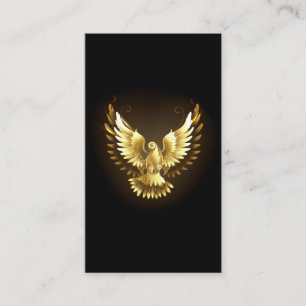 Cartão De Indicação Faux Gold Foil Peace Dove em Preto