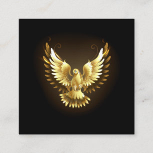 Cartão De Indicação Faux Gold Foil Peace Dove em Preto