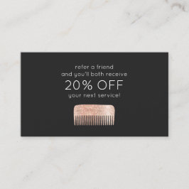 Cartão De Indicação Fidelidade do Cliente da Sequência Dourada de Rosa