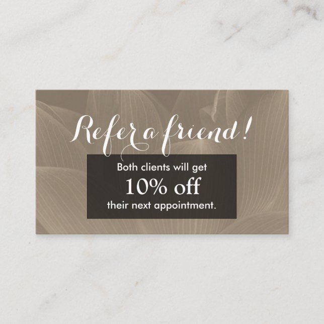 Cartão De Indicação Flor elegante do cartão | Brown Lotus da (Frente)