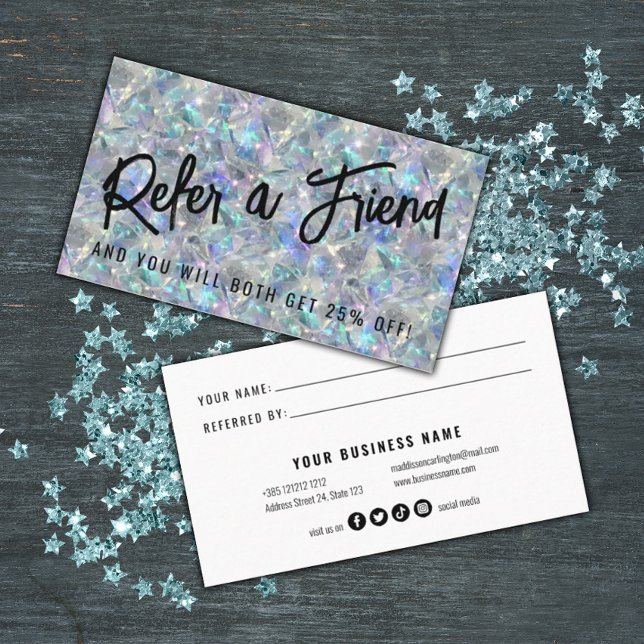 Cartão De Indicação Fundo da Pedra Óptica Holográfica (Criador carregado)