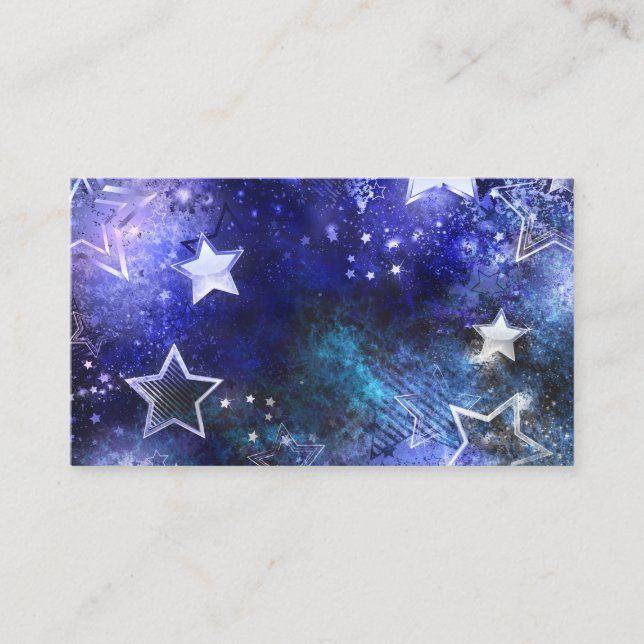 Cartão De Indicação Fundo de Espaço com Estrelas (Frente)