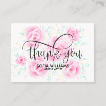 Garota-Cartões de agradecimentos Floral Rosa Paste