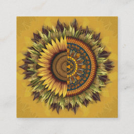 Cartão De Indicação Girassóis Culturais: Beleza Intertecida