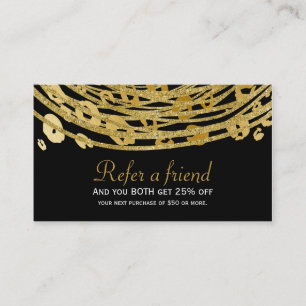 Cartão De Indicação Glamour Dourado Estampa de Guepardo Exótico Indiqu