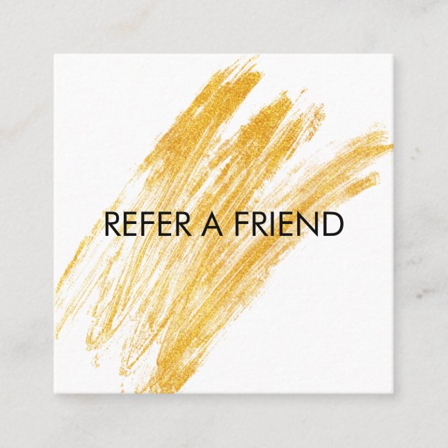 Cartão De Indicação Glitter de Onda Elegante Moderno (Frente)