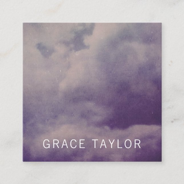 Cartão De Indicação Grunge Dirty Clouds Client Profile Card Set (Frente)