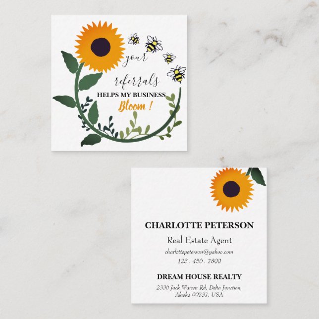 Cartão De Indicação Imóveis e pequenas empresas Cores d'água  (Frente/Verso)