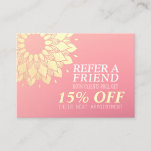 Cartão De Indicação Instrutor de Meditação YOGA Mandala Dourado