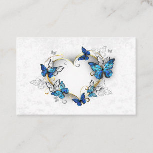 Cartão De Indicação Jewelry Heart with Butterflies Morpho
